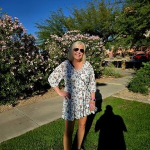 Floral Print White Dress
